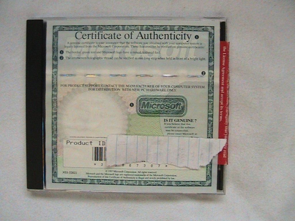 1 USED MICROSOFT OFFICE 97 PRO CD WITH PRODUCT KEY SEALED CASE