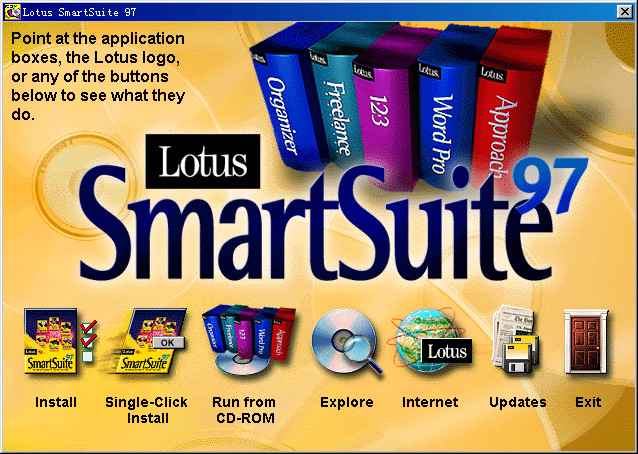 Lotus SmartSuite 97 (WordPro, 123, Organizer, Freelance, Approach) Windows CD