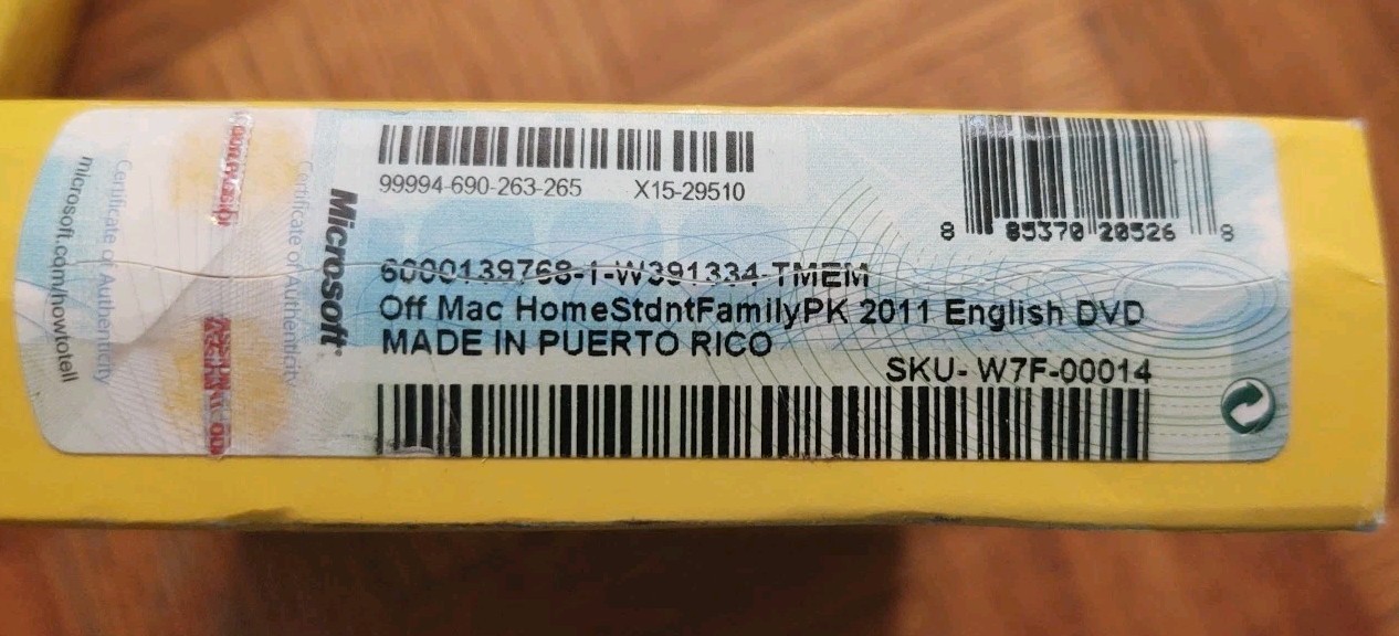 MS Microsoft Office MAC 2011 Home and Student Family Pack