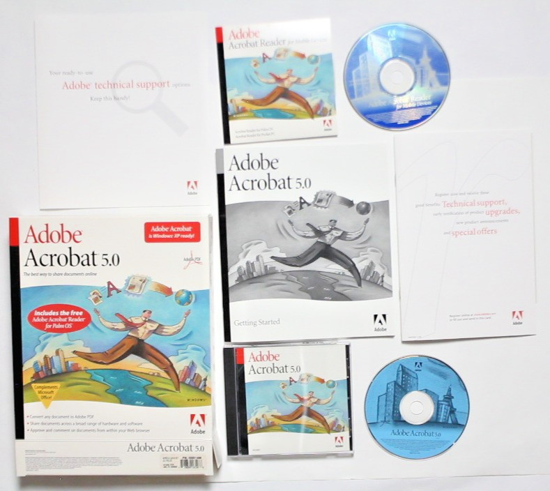 Adobe Acrobat 5.0 for Windows XP Vintage Computer Software 22001438 #9e6