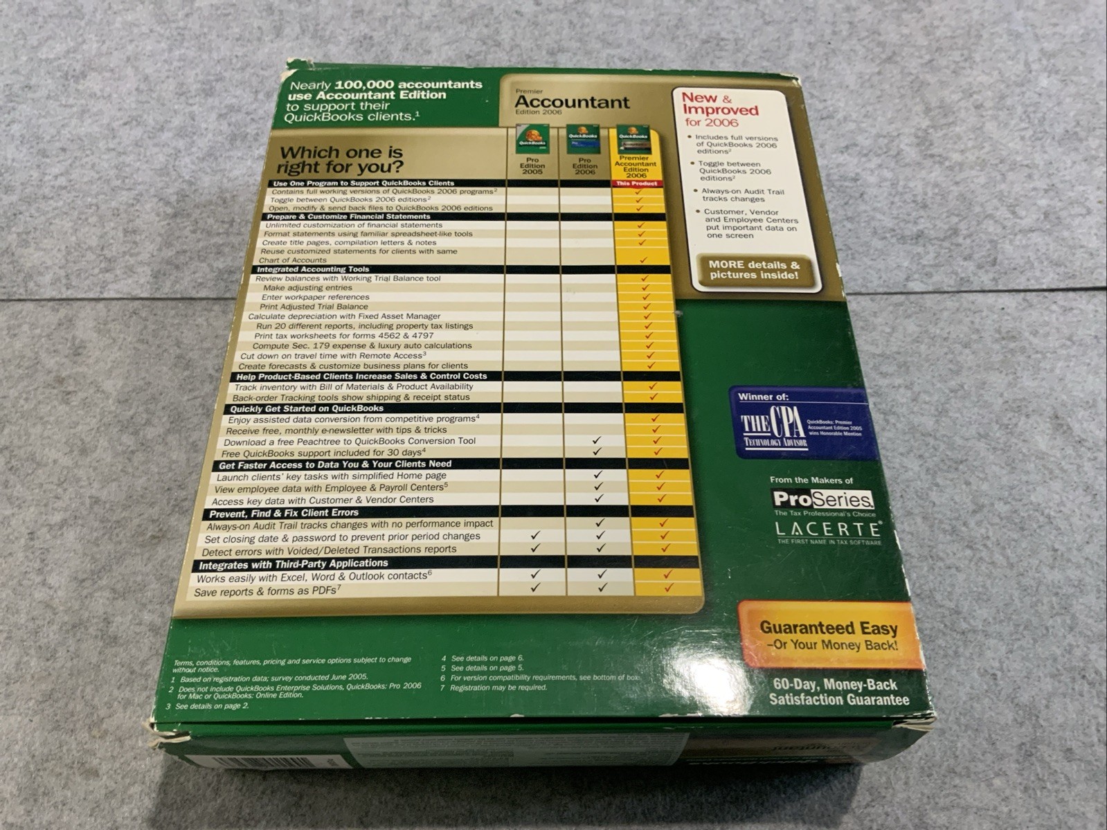 QuickBooks 2006 Accountant Premier Edition Big Box W/ Manuals & Key Code PC