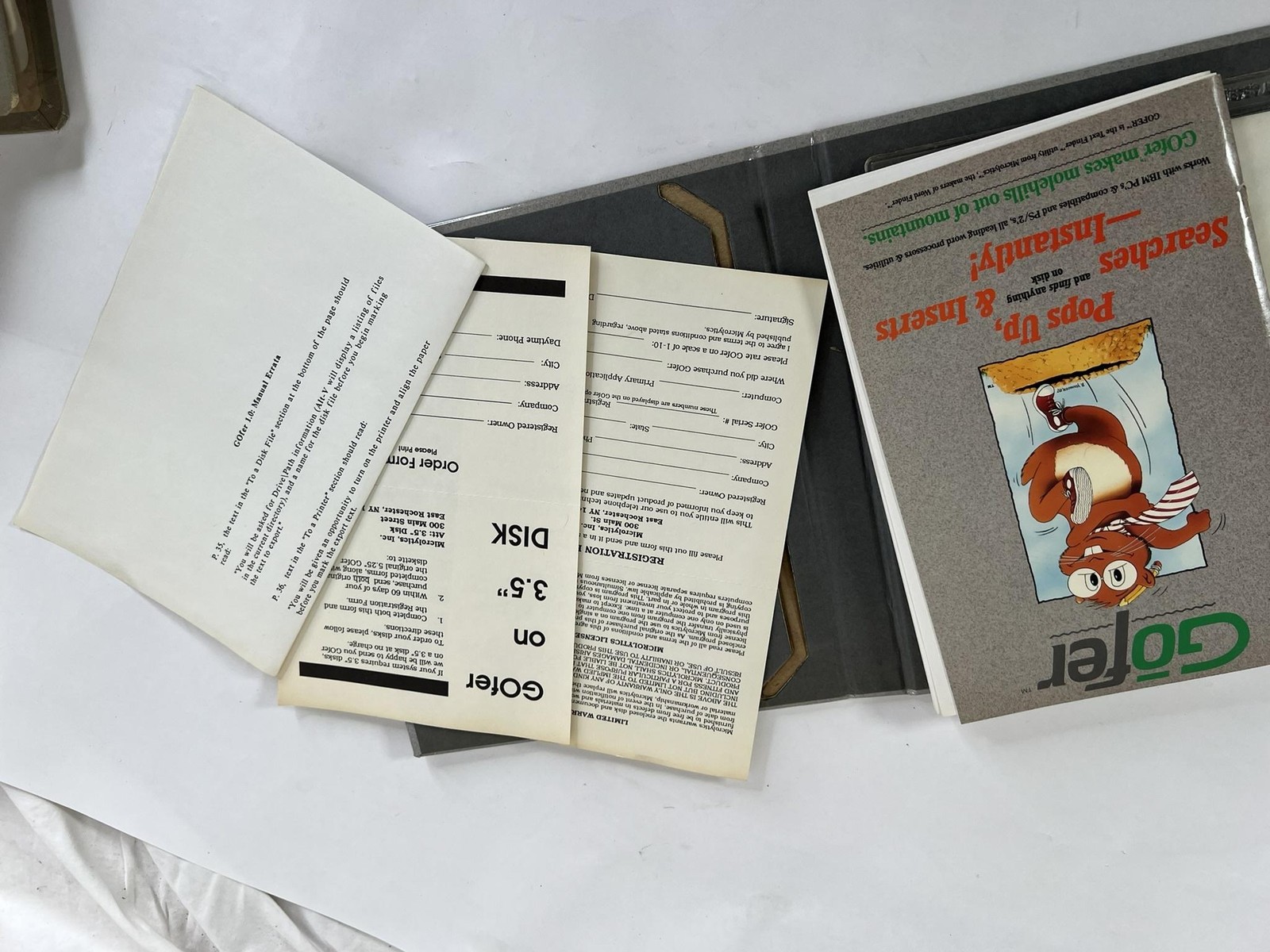 Vintage GOfer Text Finder Microlytics IBM DOS 5.25″ Utility Software 1987