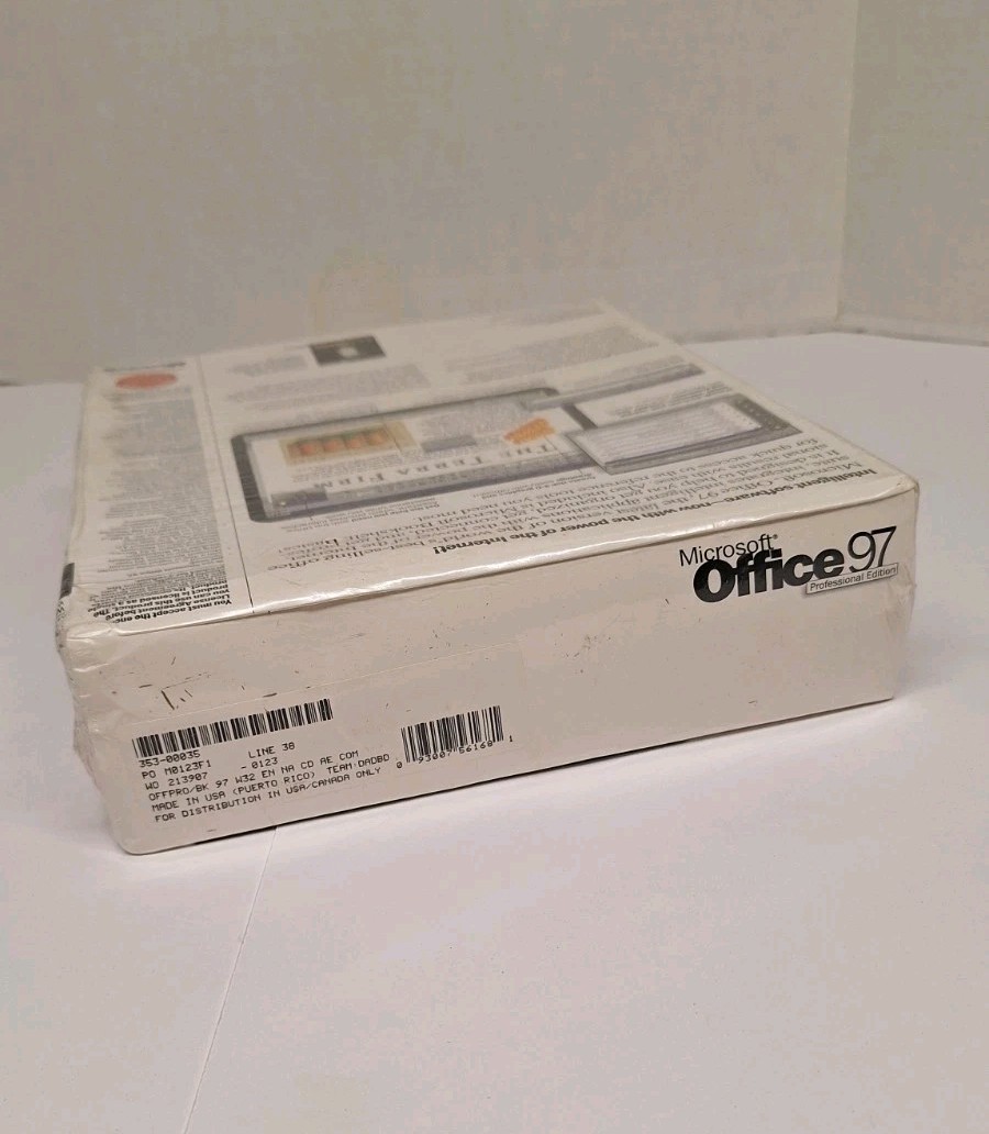 Microsoft Office 97 Professional Edition Full Version CD Sealed C4