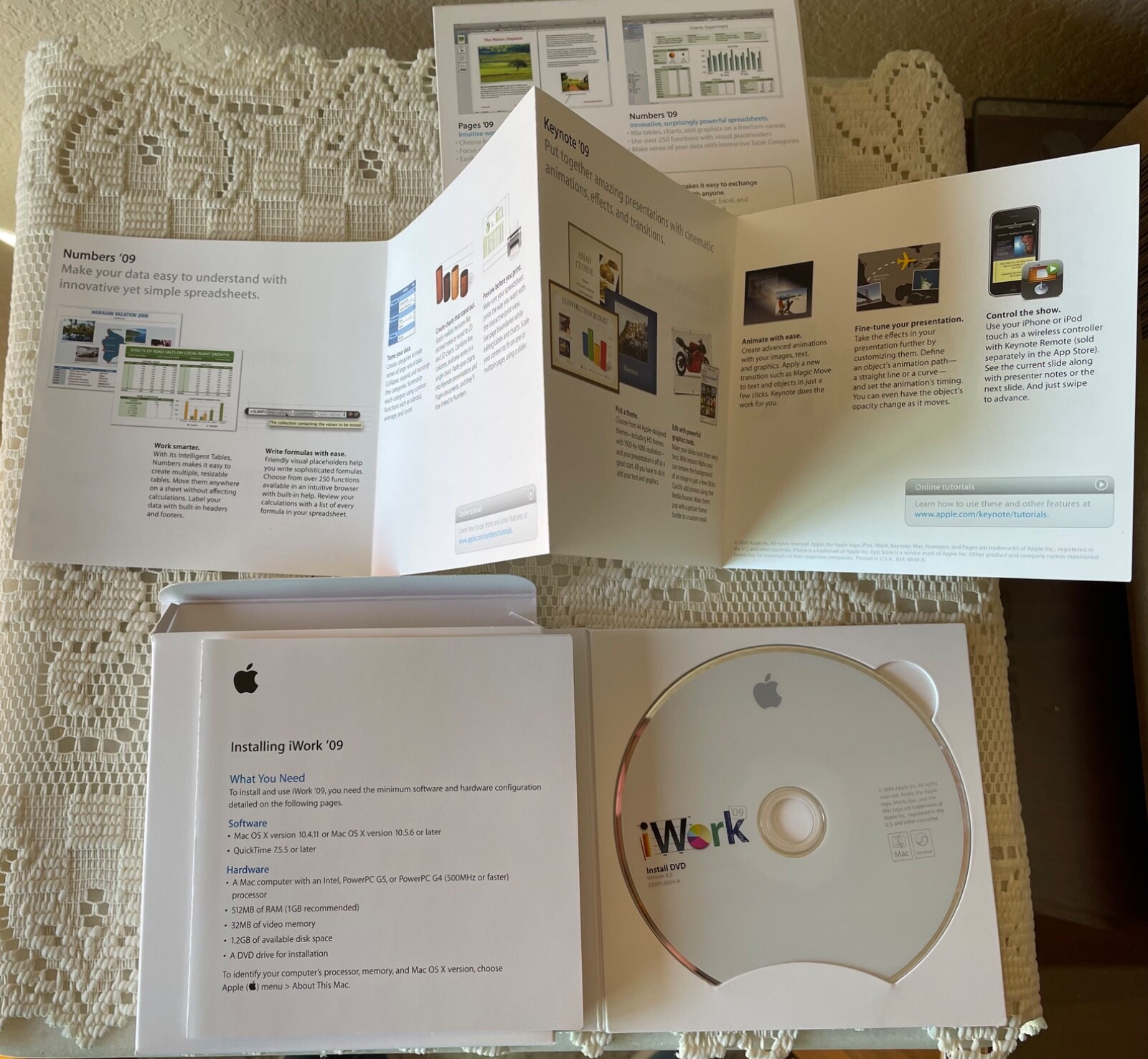 Apple iWork 09 Mac Office Suite Full Version Pages Keynote Numbers Vintage
