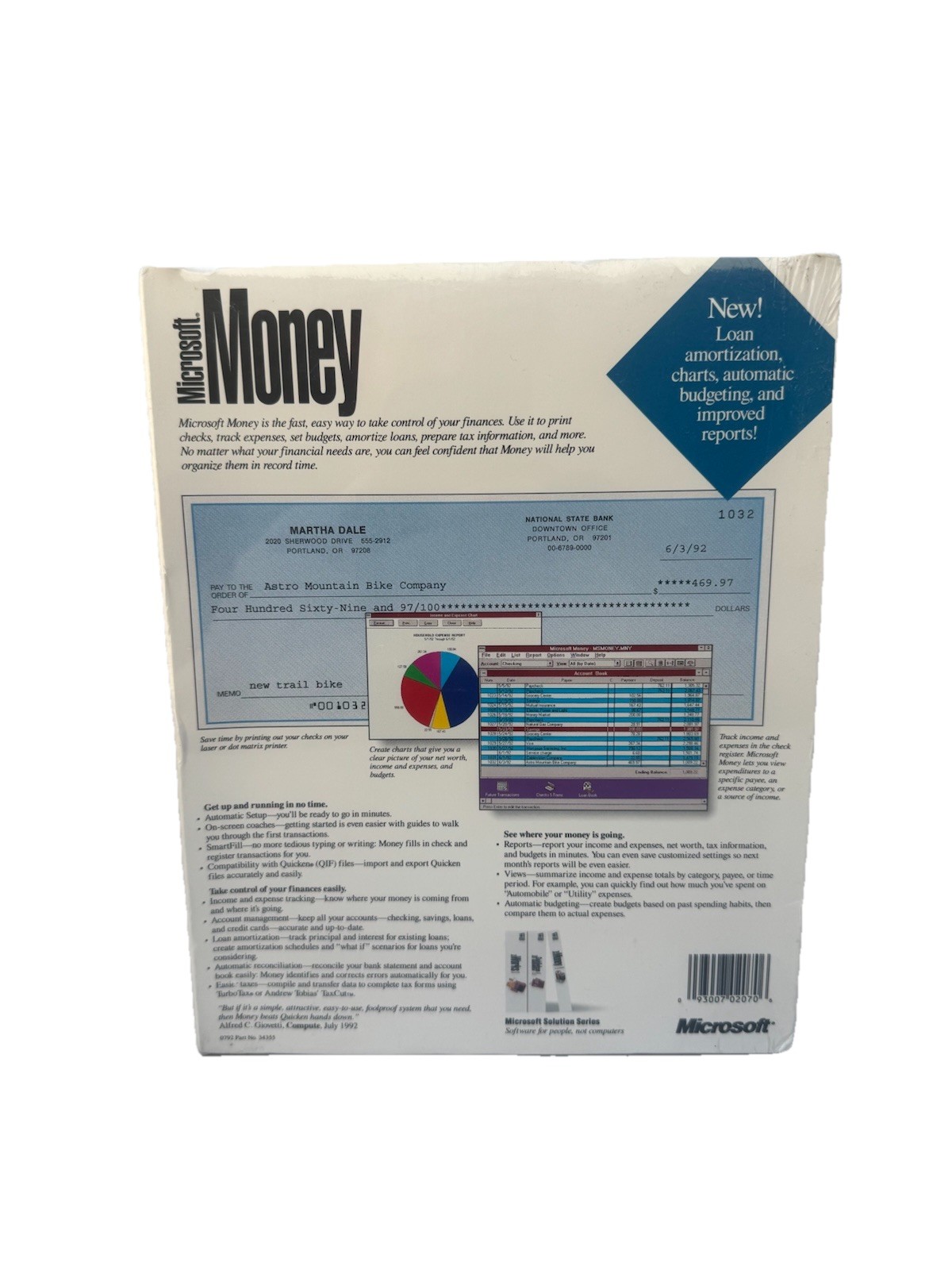 Microsoft Money New Version 2.0 (Promotional Sample NFR) Vintage NEW SEALED