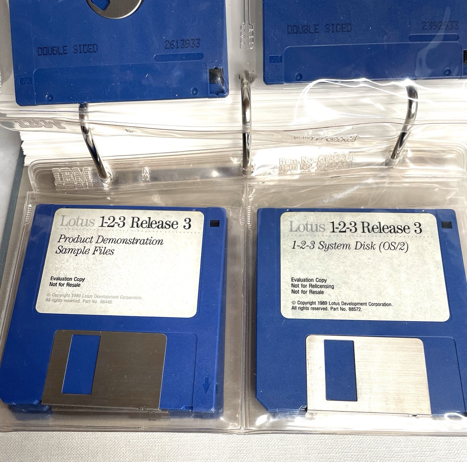 Vintage 1989 LOTUS 1-2-3 Release 3 Reference Binder Hard Slip Case Floppy Disks