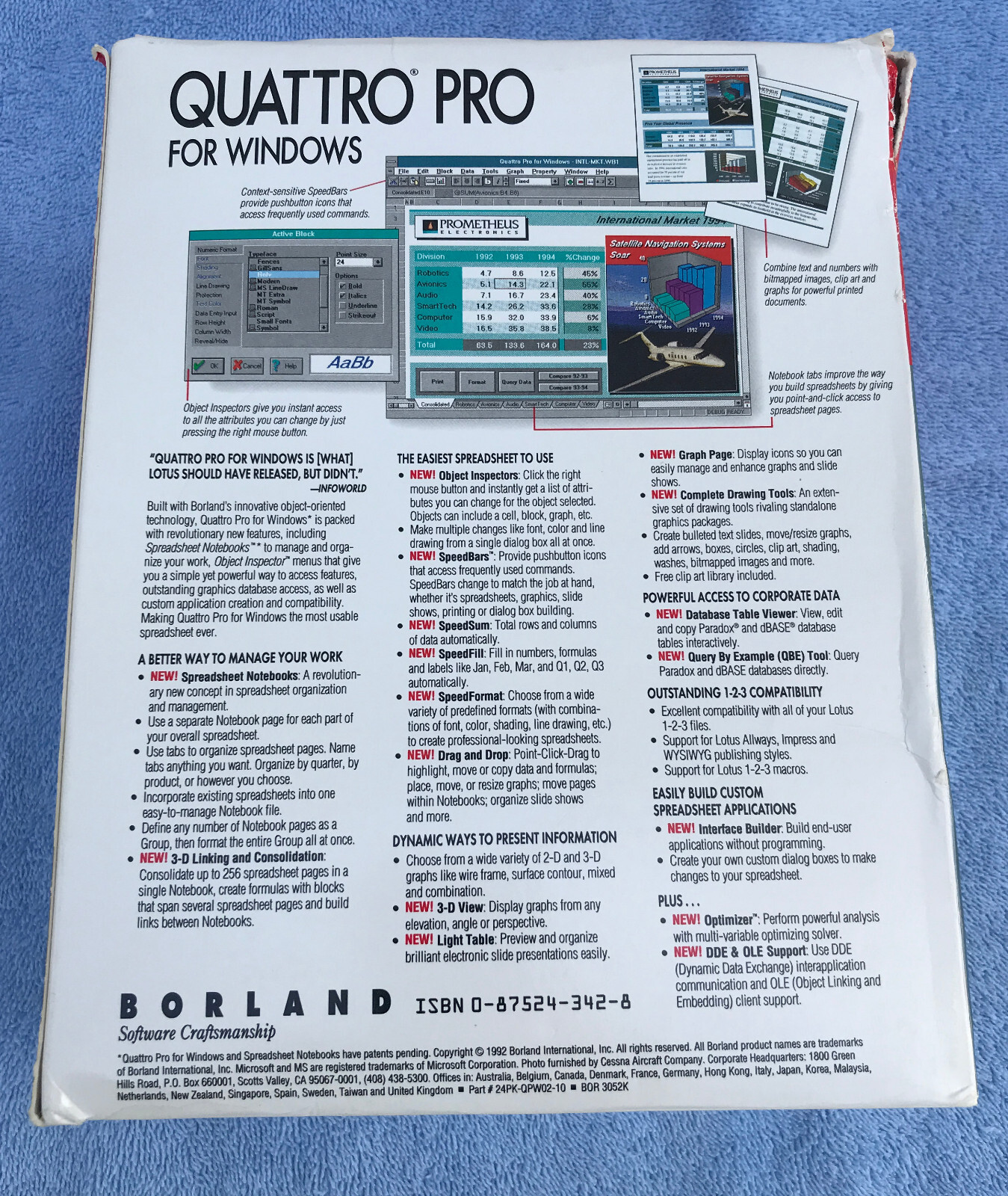 Borland Quattro Pro For Windows Ver 1.0 3.5″ Floppy Disks Guides COMPLETE