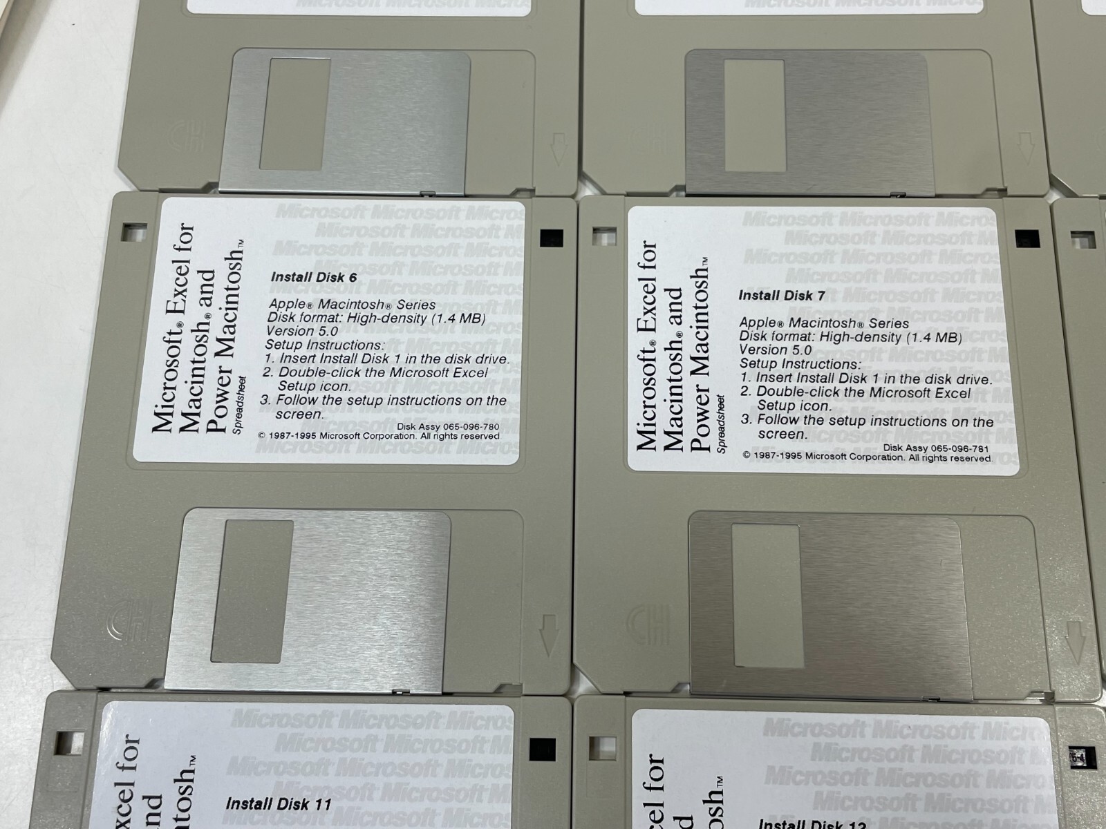 Vintage Microsoft Excel 4.0 Floppy Disks (14-Disks) for Macintosh Software 1985
