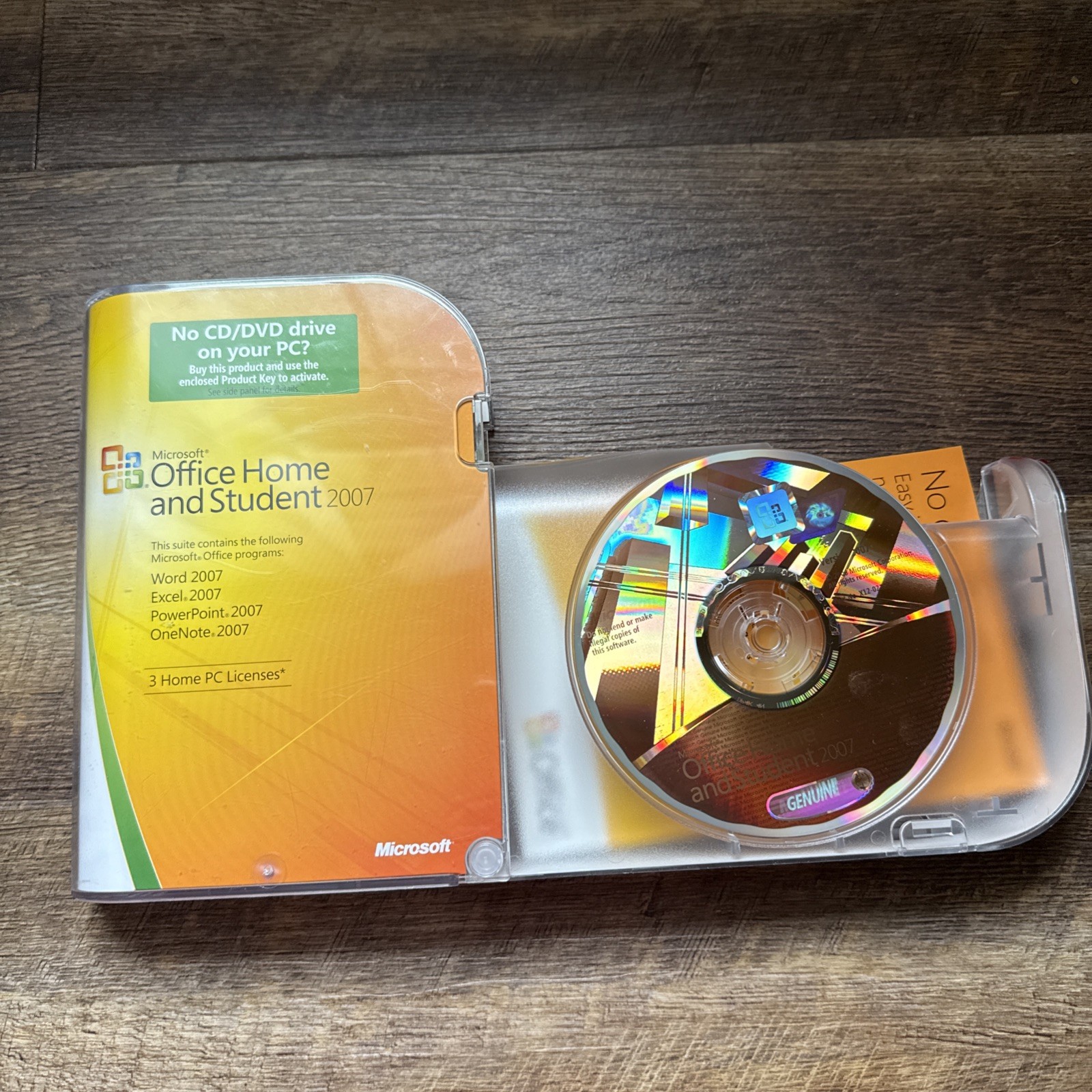 Microsoft Office Home and Student 2007 Word Excel PowerPoint OneNote w/ Key
