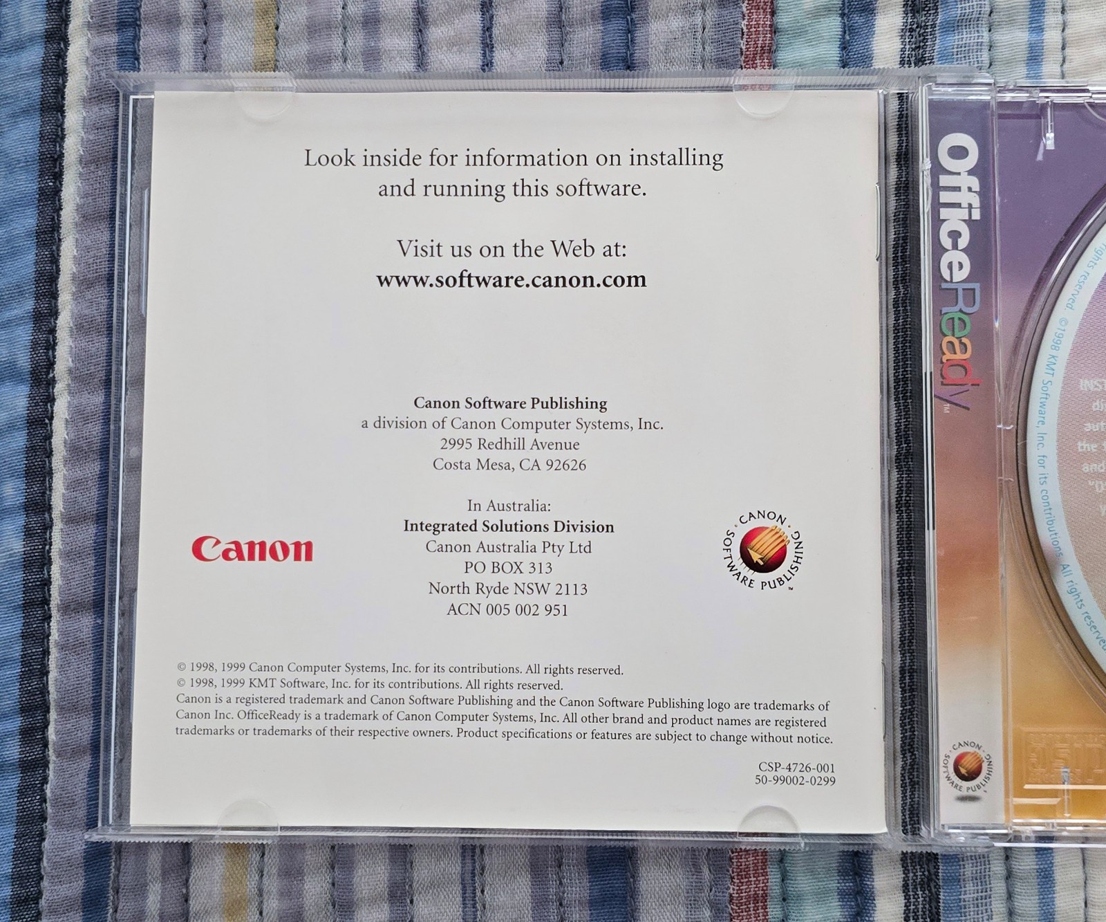 Canon Office Ready, Microsoft Office Templates CD-ROM for Windows 95, 98, NT 4.0