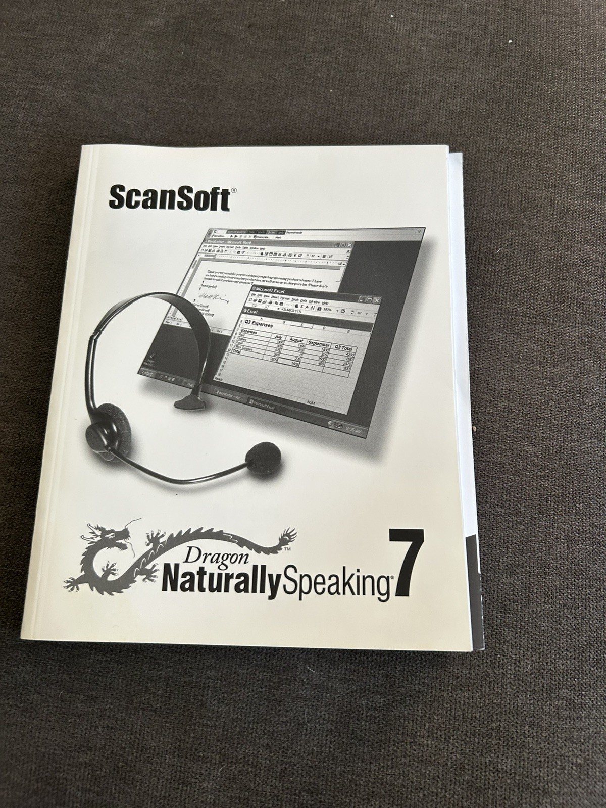 SCANSOFT Dragon Naturally Speaking 7 MANUAL ONLY No Disc