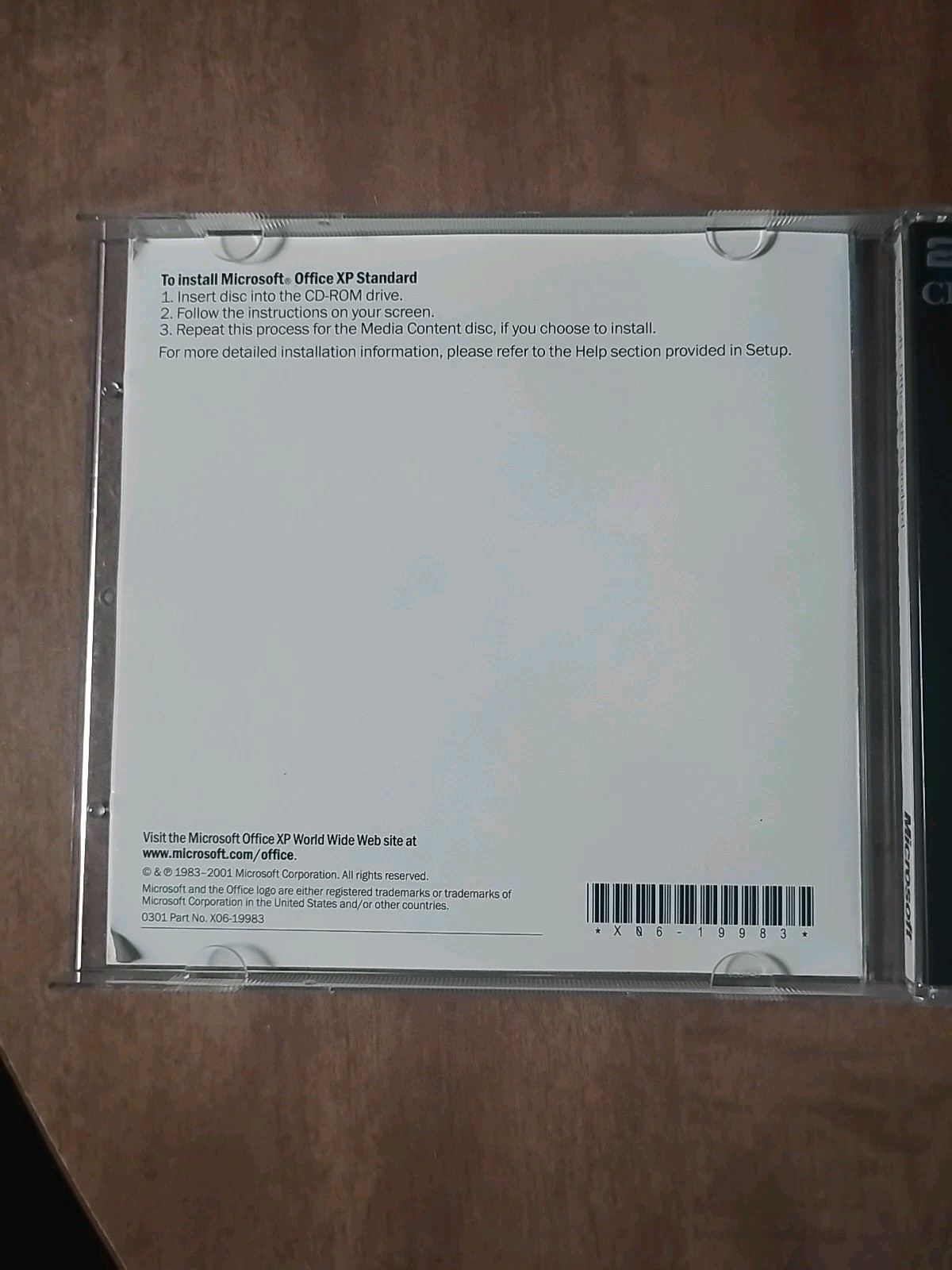 Microsoft Office XP Standard Version 2002 PC Software 2 Discs With Product Key
