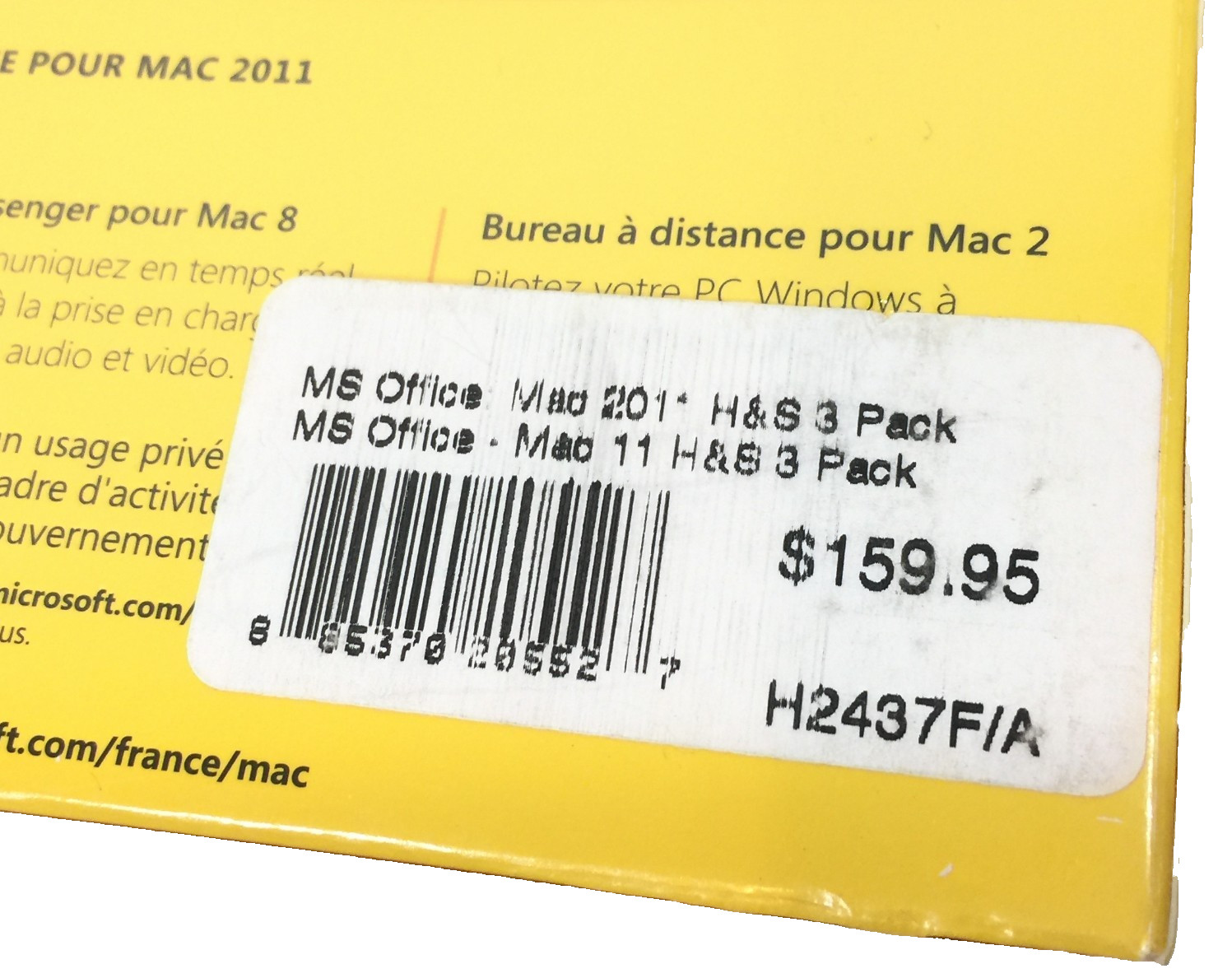 Microsoft Office Mac 2011 – Famille et Etudiant – French PC Software – New