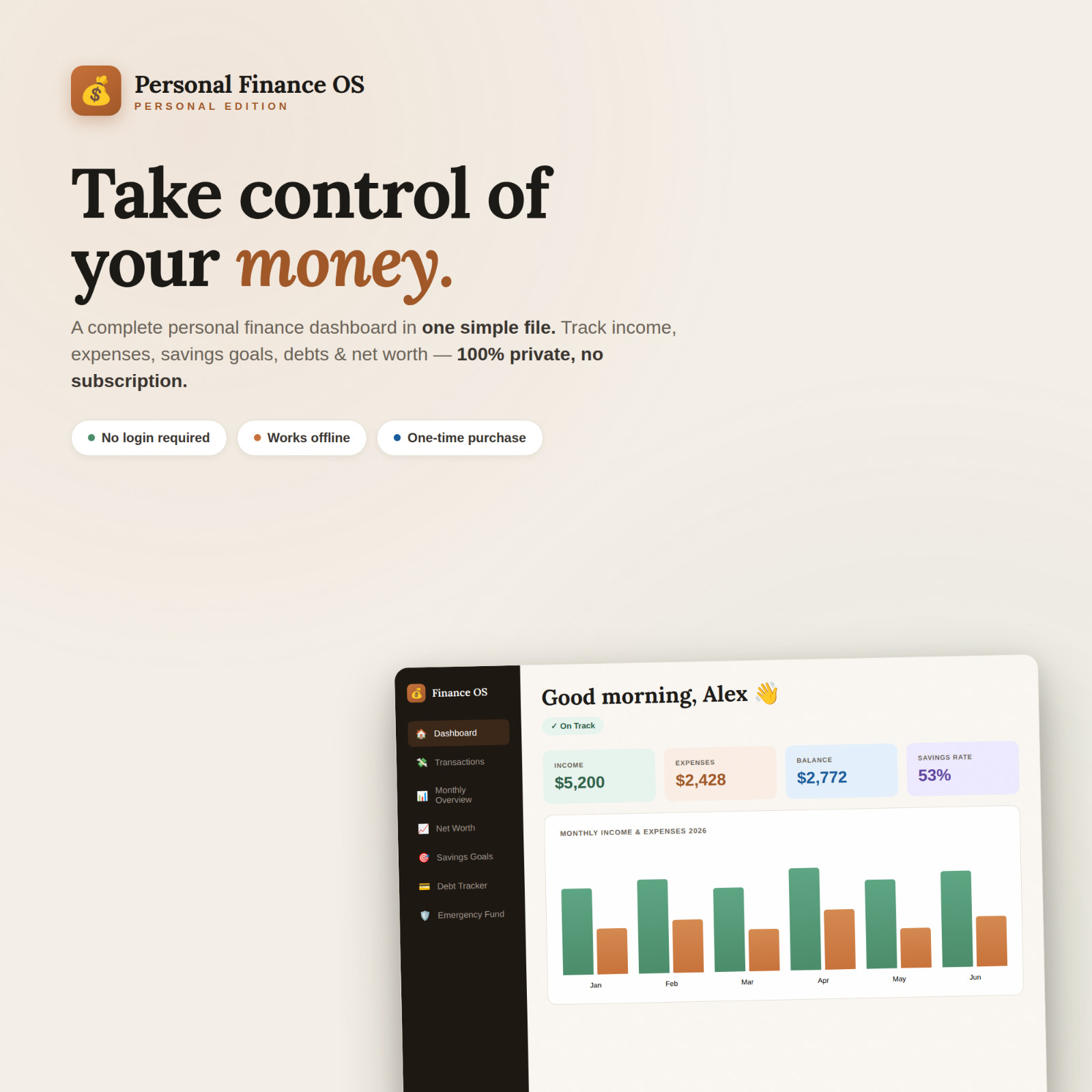 Personal Finance OS (English/International) | All-in-One Budget & Money Tool
