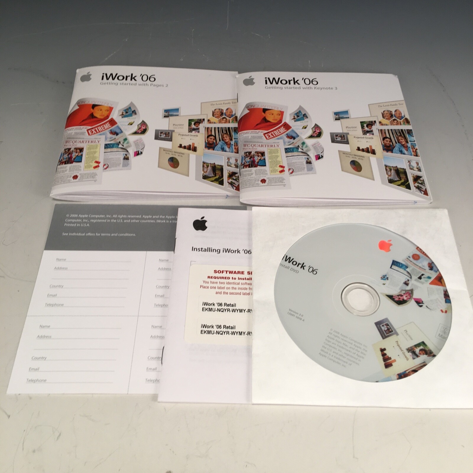 Vintage Apple iWork ’06 (1 User/s) – Full Version for Mac MA222Z/A inc Serial #