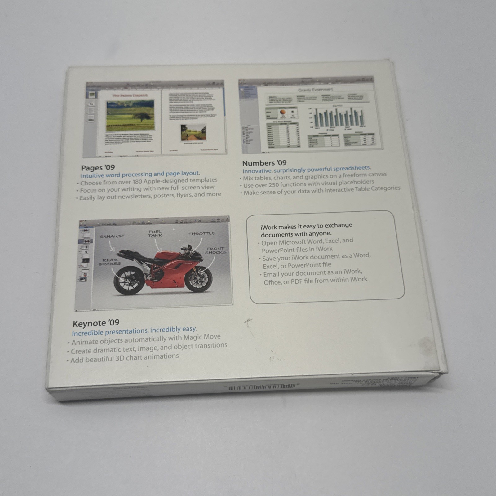 Apple iWork ’09 V9.0.1 Retail MB942Z/A Pages Numbers Keynote Software Mac