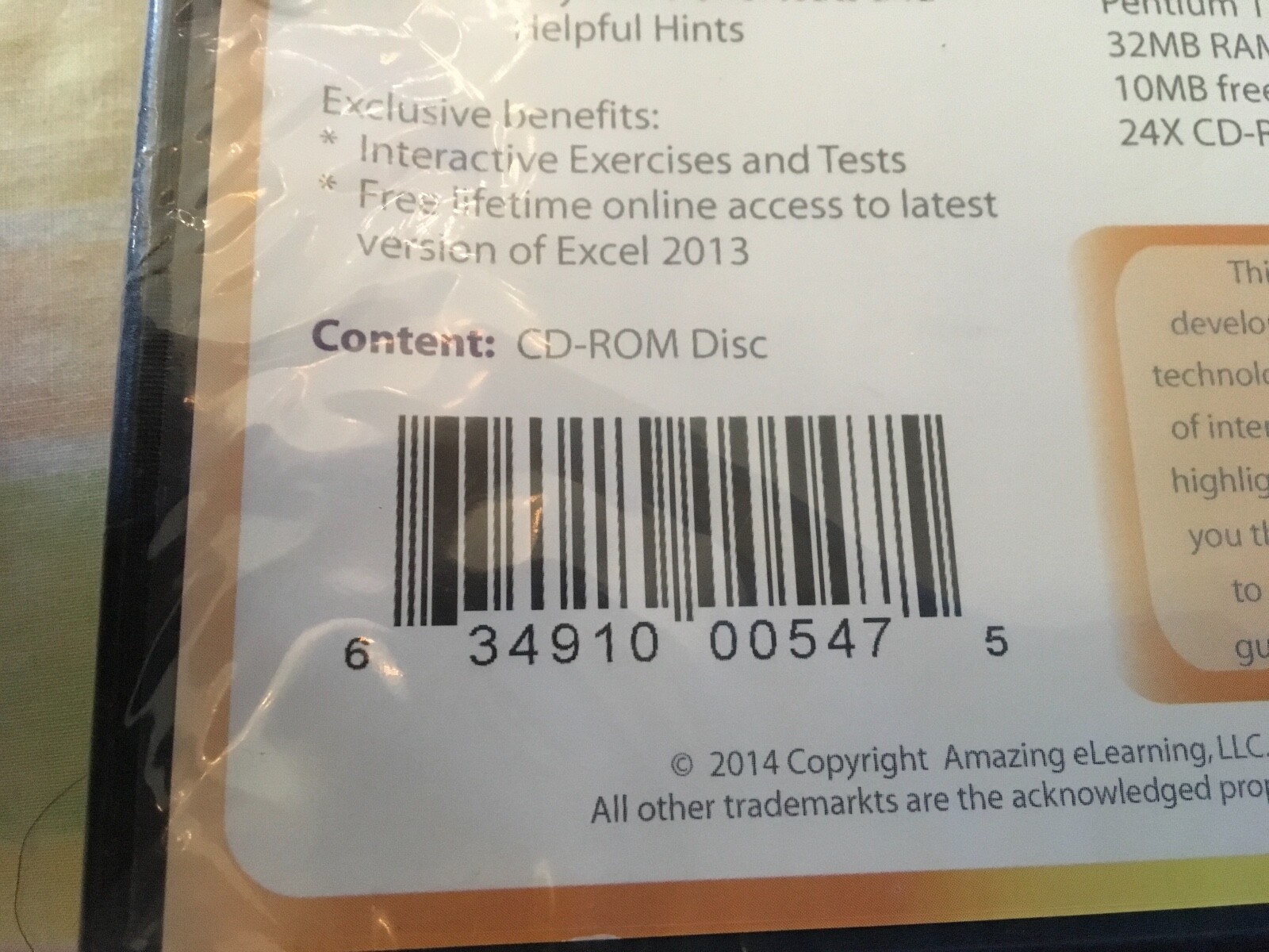 Learn Excel 2013, Windows 7 and Vista All-in-one CD Training Program