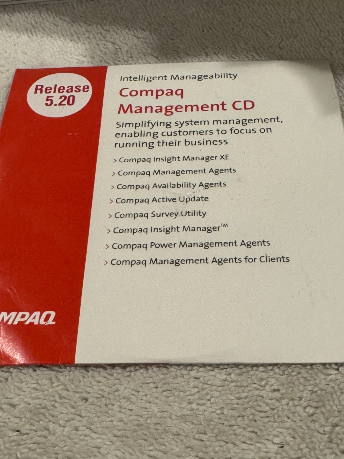 Compaq Management CD Release 5.20 – NEW/SEALED!!!
