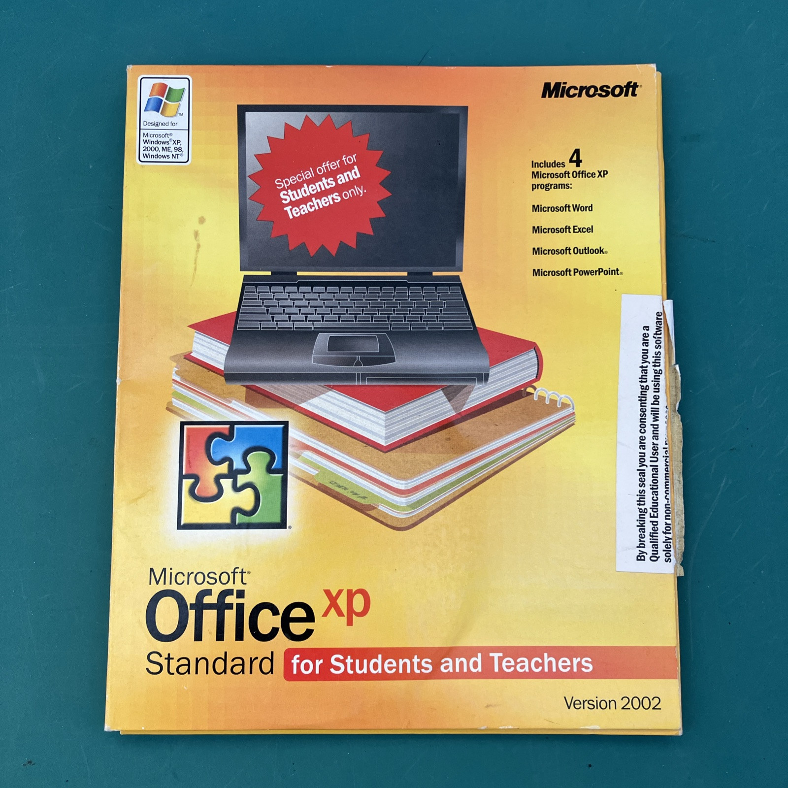 MICROSOFT OFFICE XP STANDARD SOFTWARE – STUDENTS & TEACHERS 2002 VERSION Windows