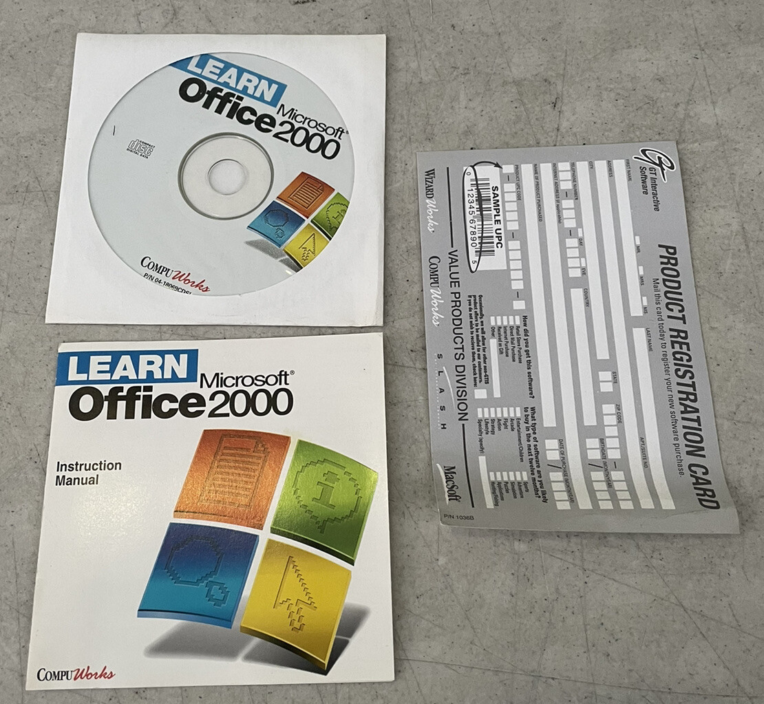 Learn Microsoft Office 2000 (Windows 98/95 CD-ROM) Sleeve NEW