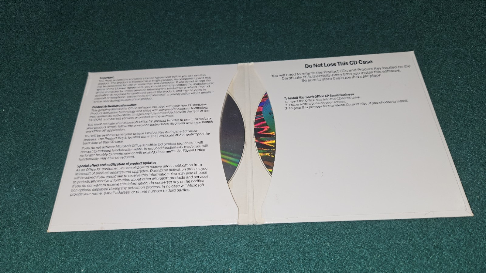 Microsoft Office XP Small Business Windows w/ Product Key 2002 2 Discs