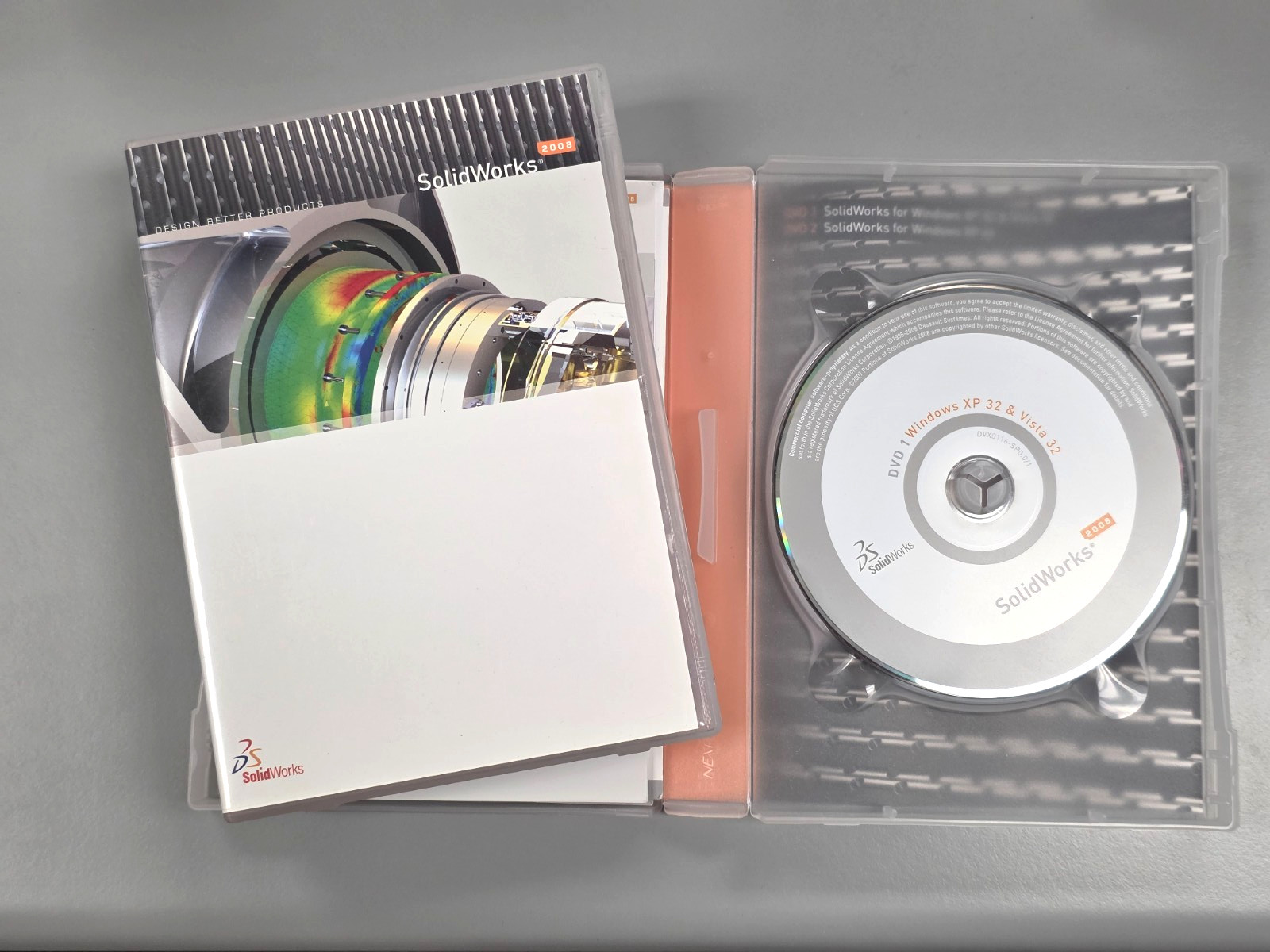 (2) DVD Solidworks 2008 Windows Software Discs Windows XP Vista 32x 64x