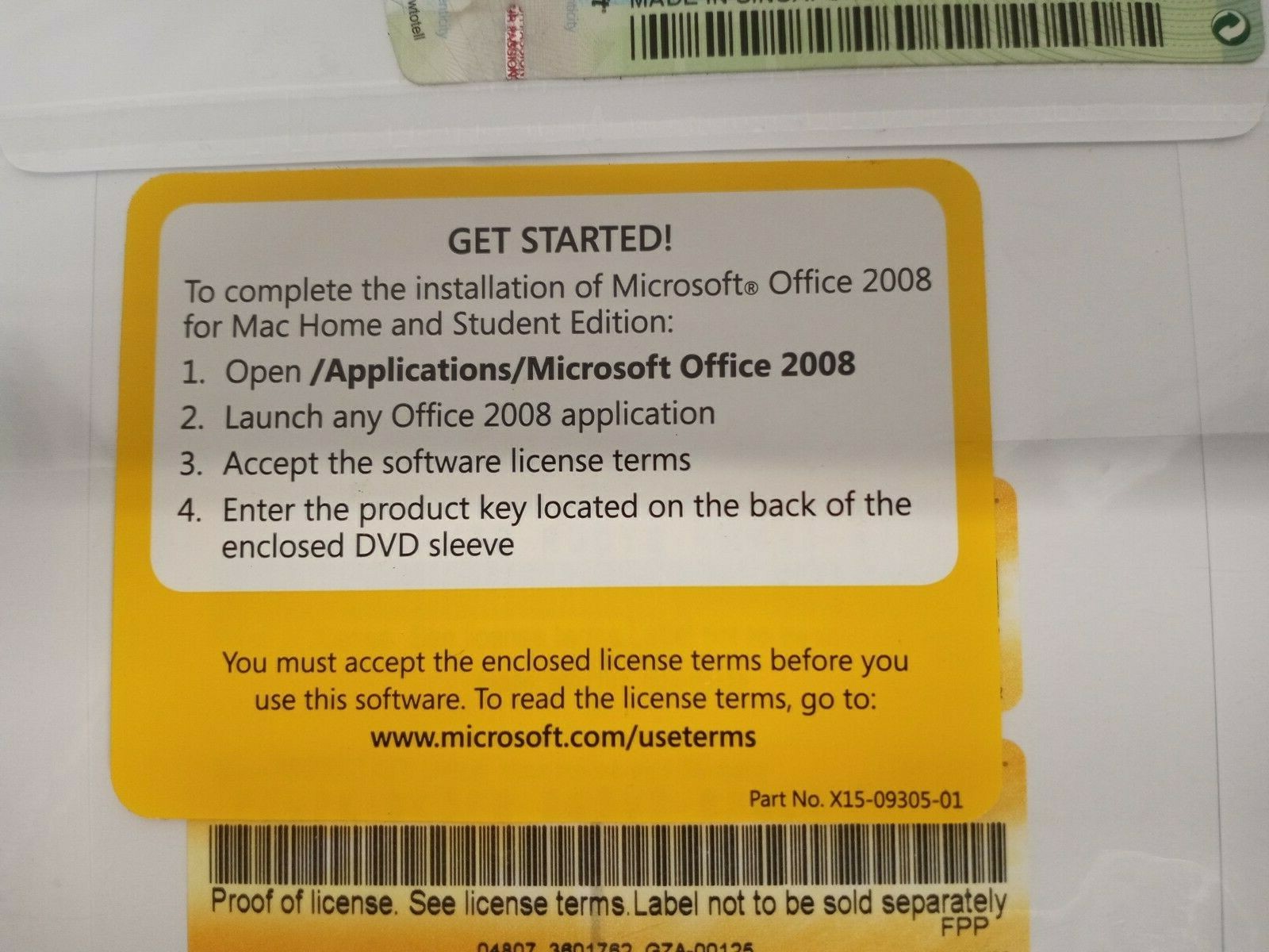 Microsoft Office Mac 2008 Home and Student Edition with License