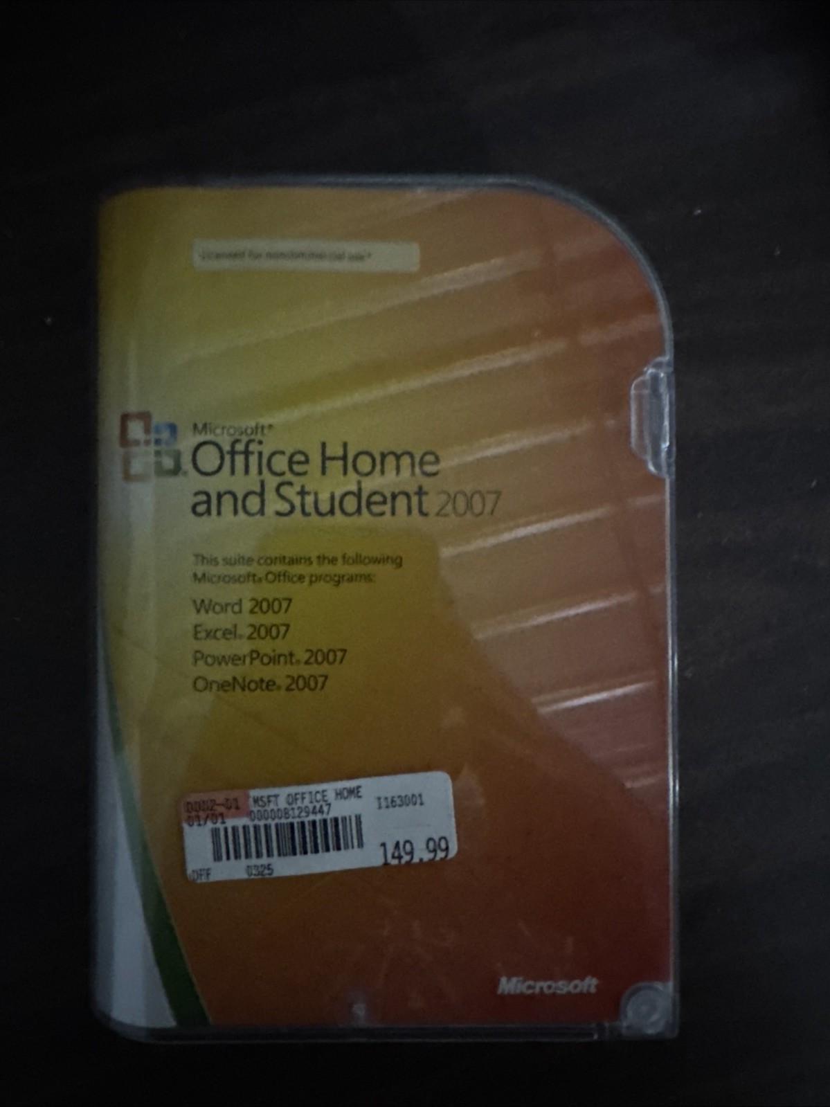 Microsoft Office 2007 Home and Student Disc In Original Case With Product Key