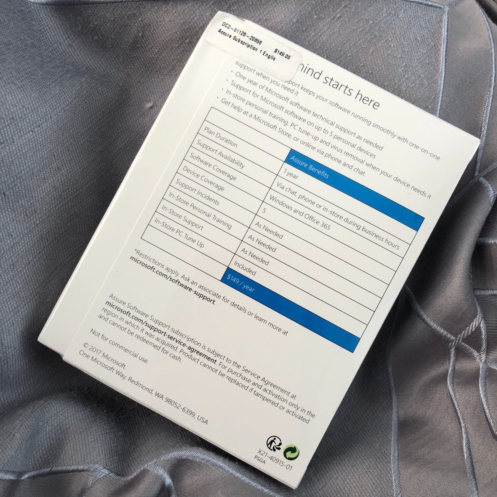 ❗️ Microsoft Assure Software Support 1 Year One-on-One In Store Training NIB