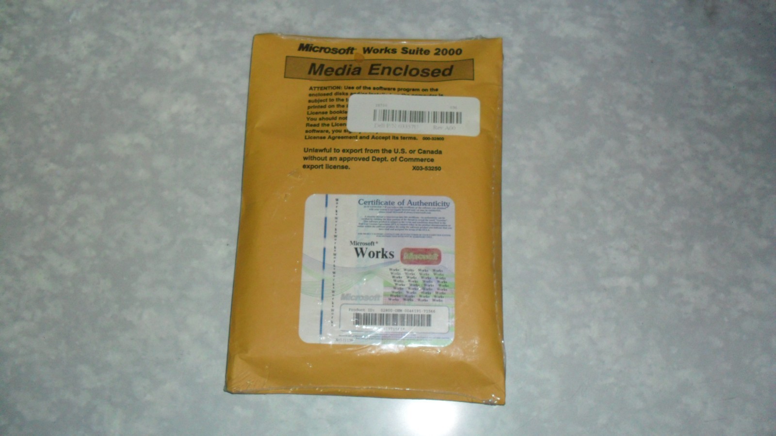 Microsoft works suite 2000 new sealed Disks and Certificate Word, Works, etc.