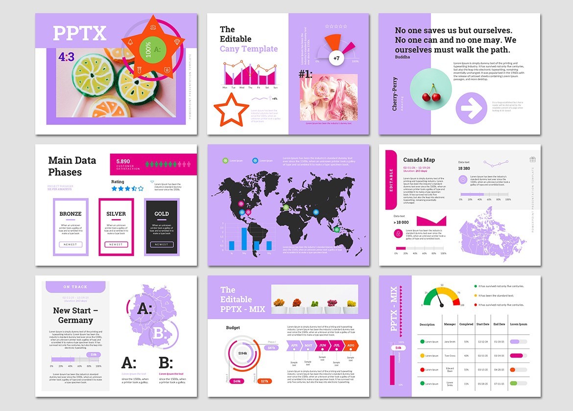 4×3 PPTX PowerPoint Presentation Template