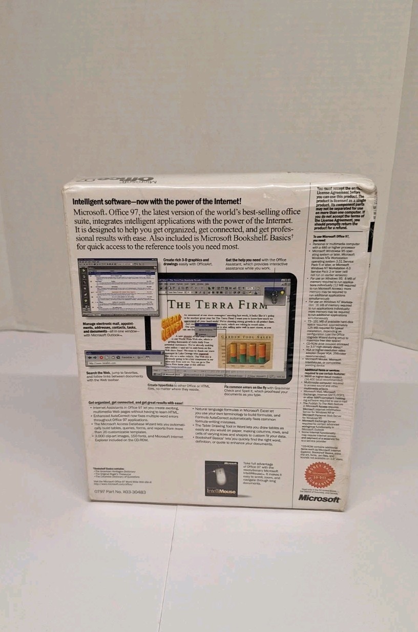 Microsoft Office 97 Professional Edition Full Version CD Sealed C4
