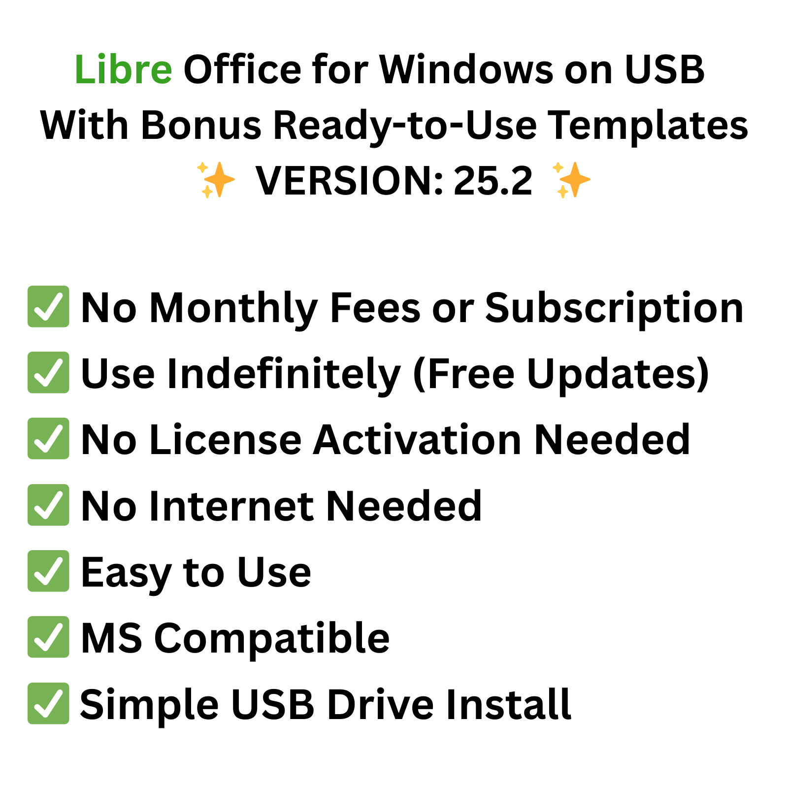 Libre Office Suite – Word Processing – Home – Student – Business – FREE Shipping