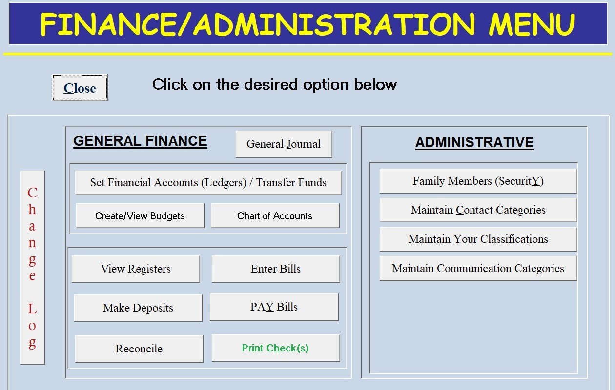 Home Management Database for Personal Finance, Inventory & more, uses MS Access