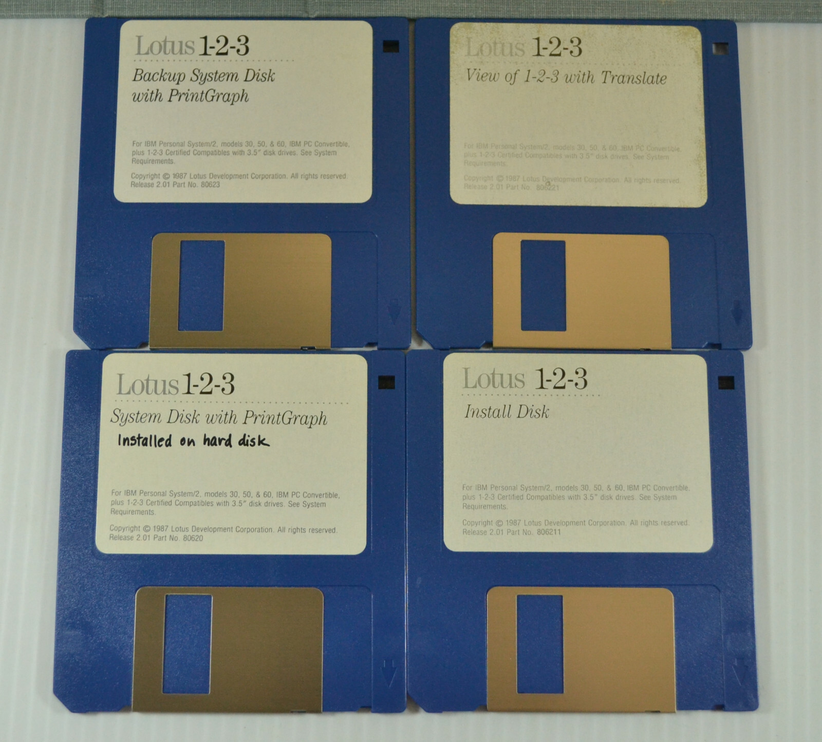 Vintage 1987 Lotus 123 Version 2.01 3.5″ Disk Software for IBM