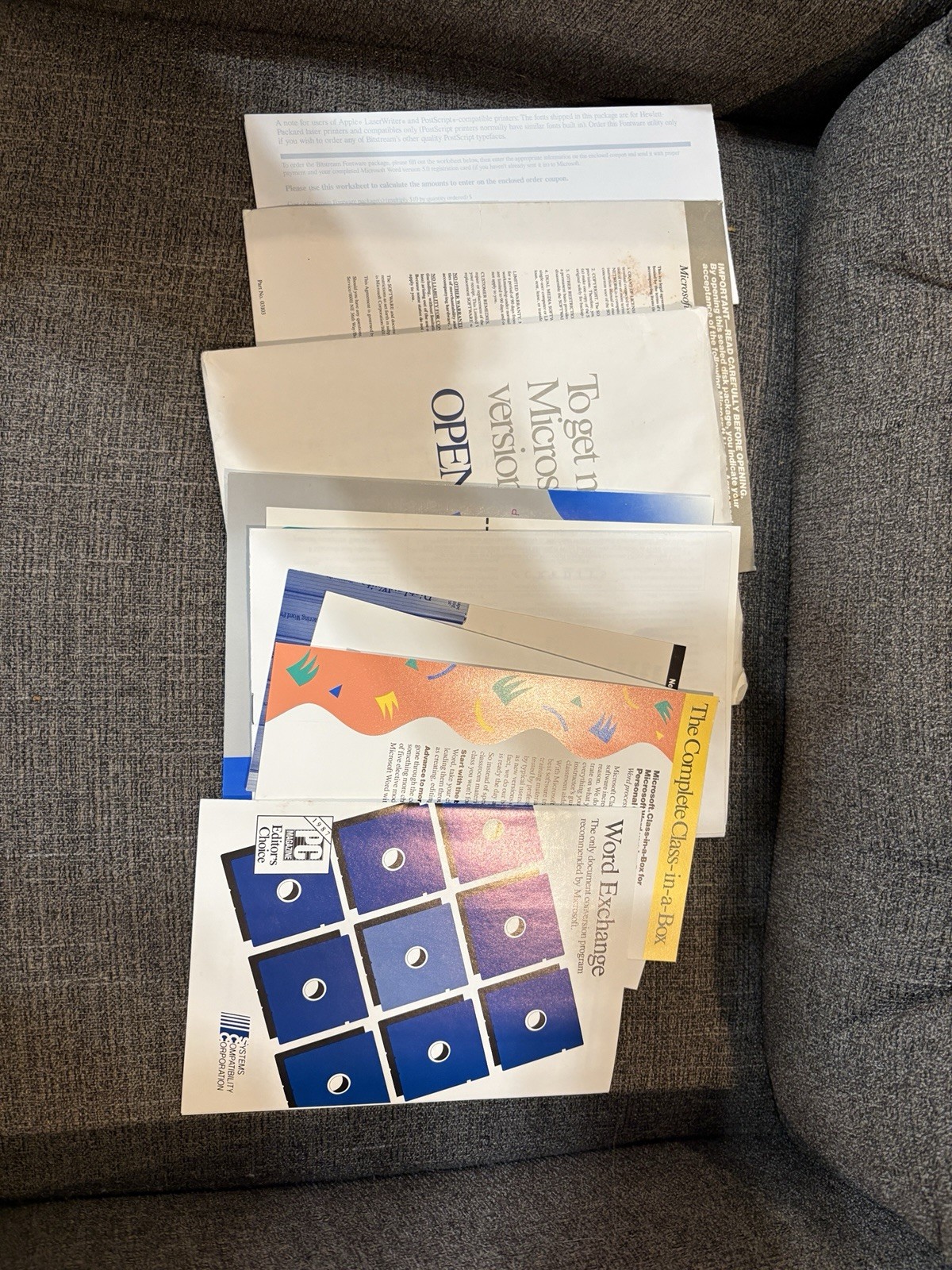 Microsoft Word Version 5.0 1988 5 1/4″ Floppy Disks In Original Box Vintage