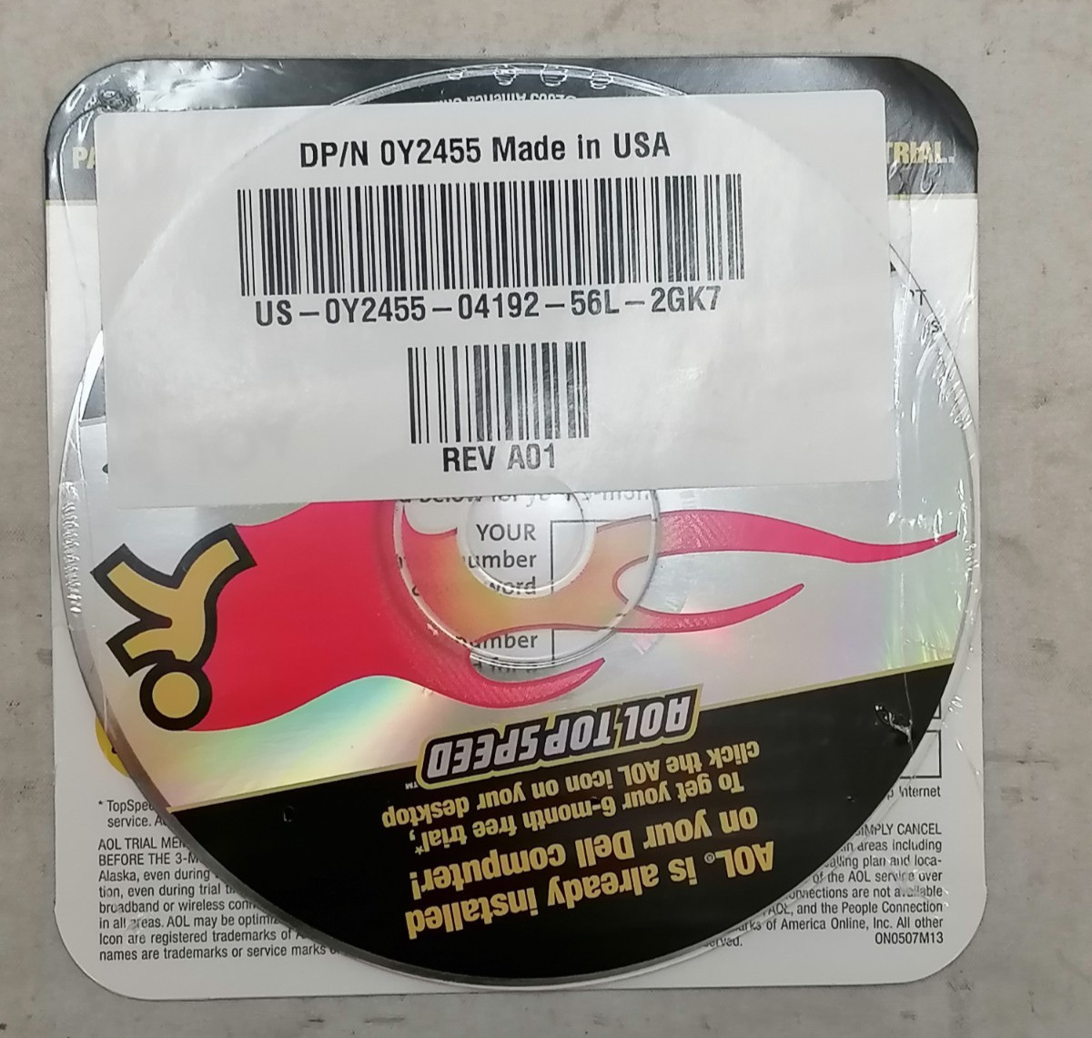 New AOL Top Speed Think Fast CD DP/N:0Y2455