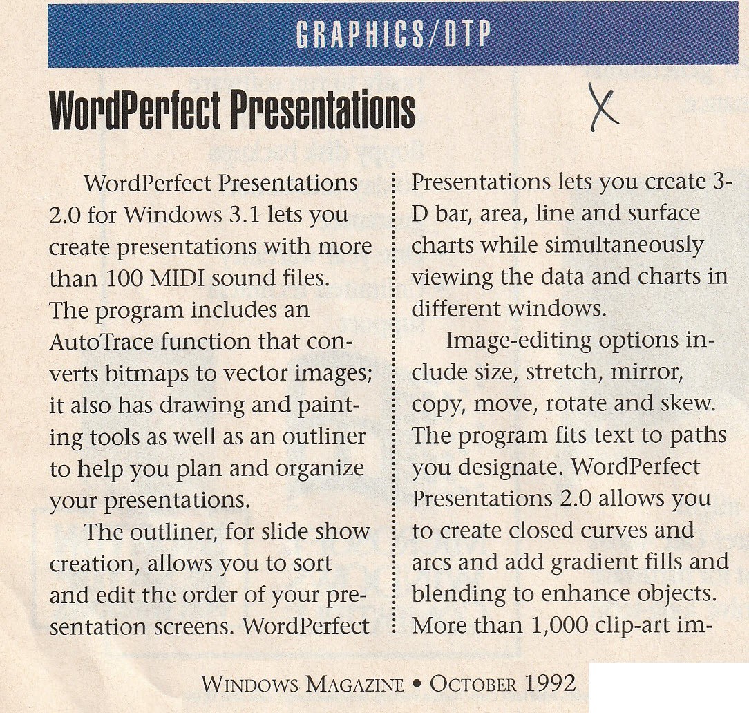 Vintage Software – DrawPerfect, Figure Library, WordPerfect Presentations v2.0
