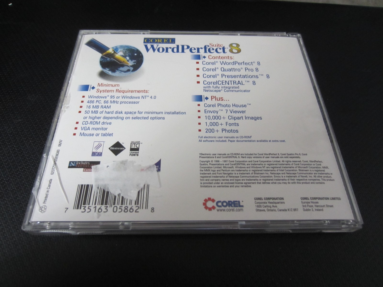Vintage Corel Word Perfect Suite 8 (PC CD-ROM, 1997)