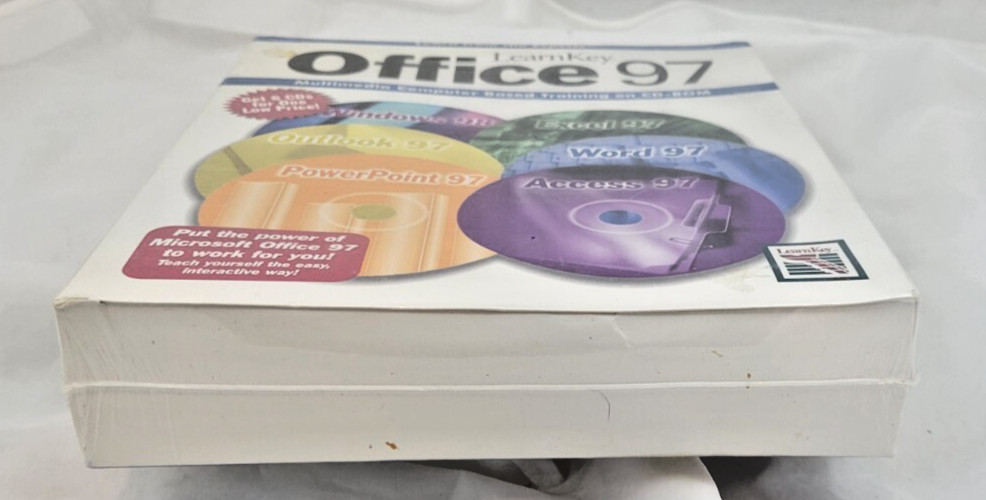 Learn Key Microsoft Office 97 PC Training Software CD ROM Set Windows 98 Sealed
