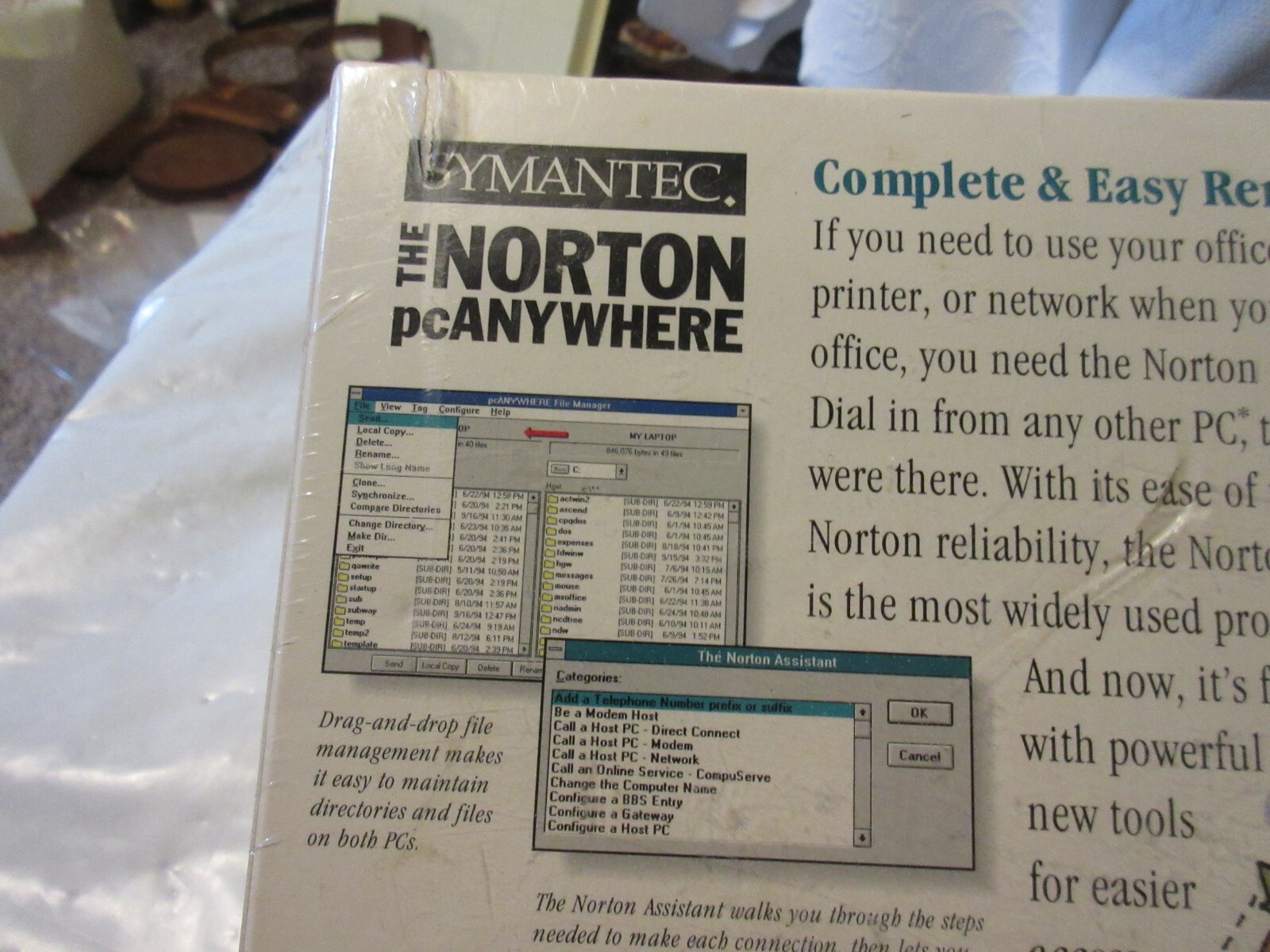 Symantec Norton PC Anywhere Version 2.0. Vintage 95 And Windows 3.1