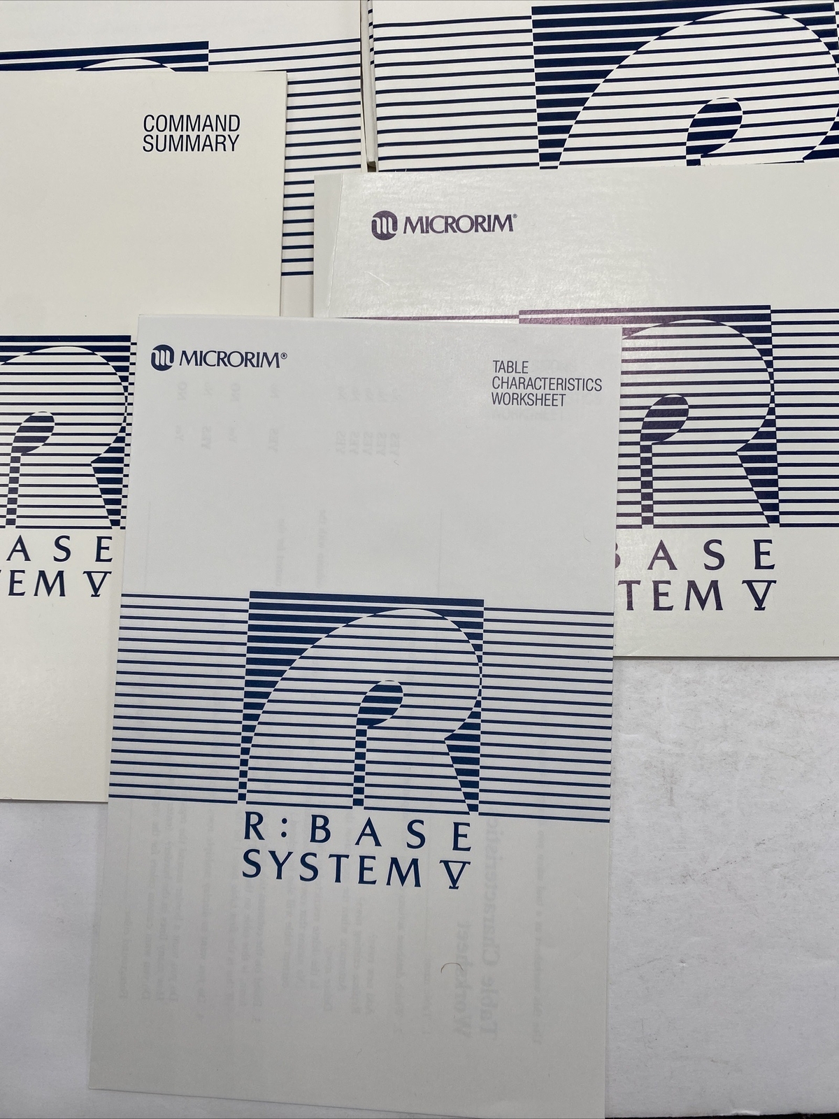 Microrim R Base System V Complete Set with Manuals and Floppy Disks