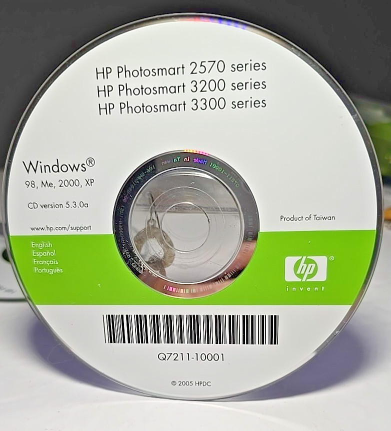 HP Photosmart 2570/3200/3300 Series Version 5.3.0a CD-Q7211-10001-98,Me,2000,XP
