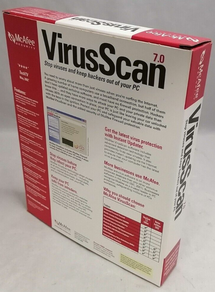 McAfee Virus Scan 7.0 Box Set Software P/N: NAI-595-0003-1