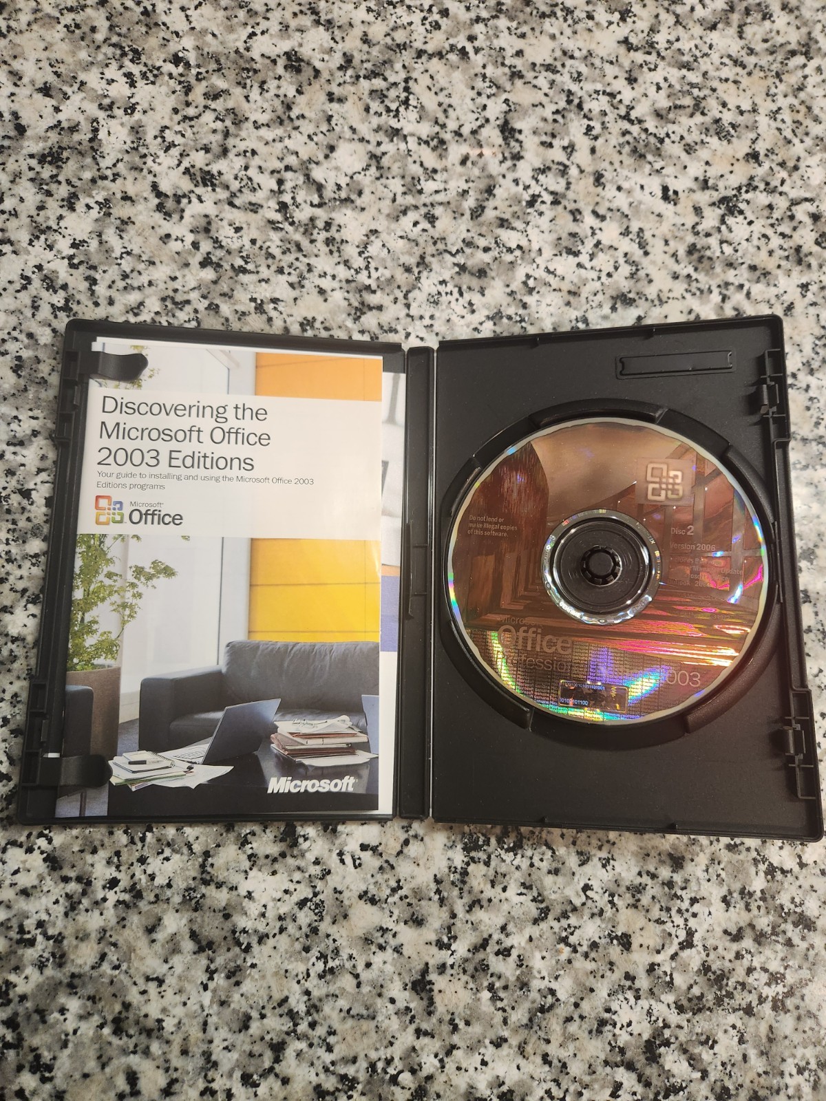 Microsoft Office 2003 Professional Edition Disc 2 Only W/Product Key (No Disc 1)