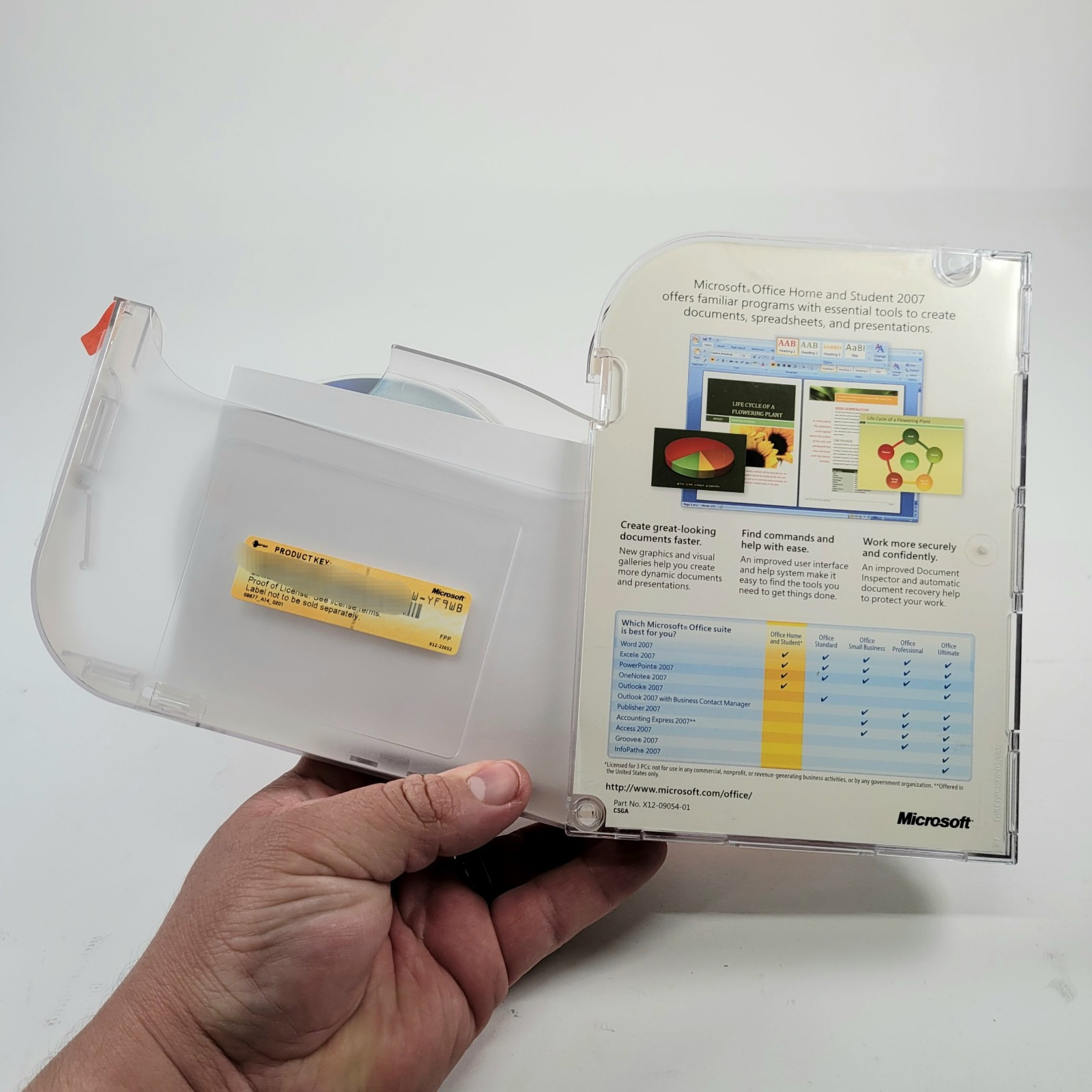 Microsoft Office 2007 Home and Student Disc In Original Case With Product Key #2