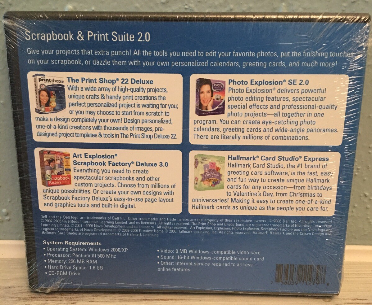 * SCRAPBOOK & PRINT SUITE 2.0 * PRINT SHOP 22 DELUXE * PHOTO EXPLOSION SE 2.0 *