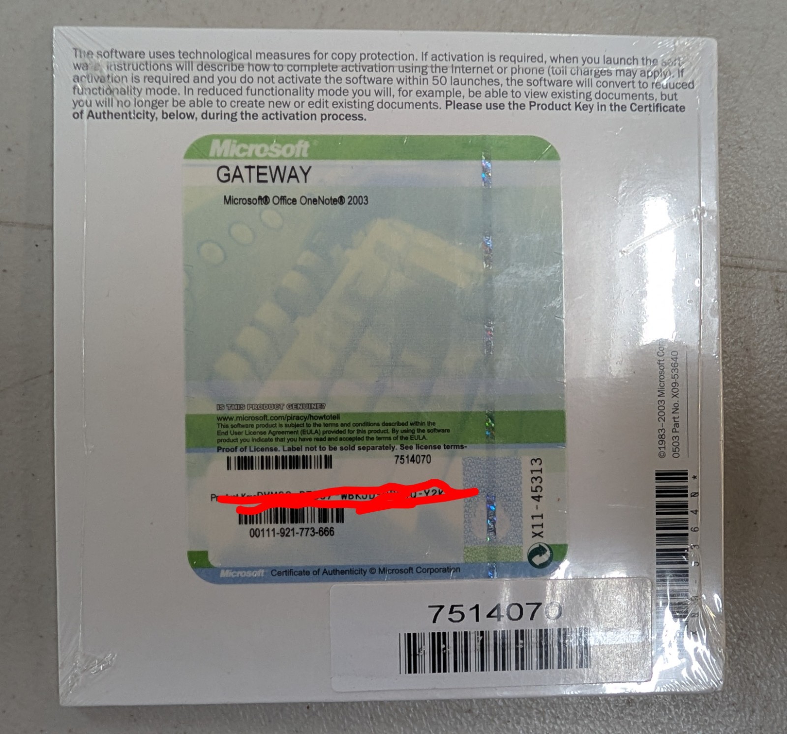 Microsoft OFFICE OneNote Edition 2003 – Gateway VERSION w Product Key
