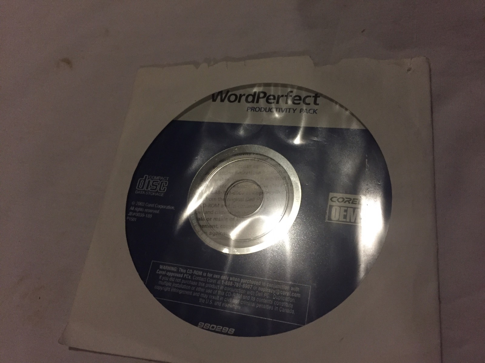 Corel WordPerfect Productivity Pack 2003 Software Word Perfect Corel Office