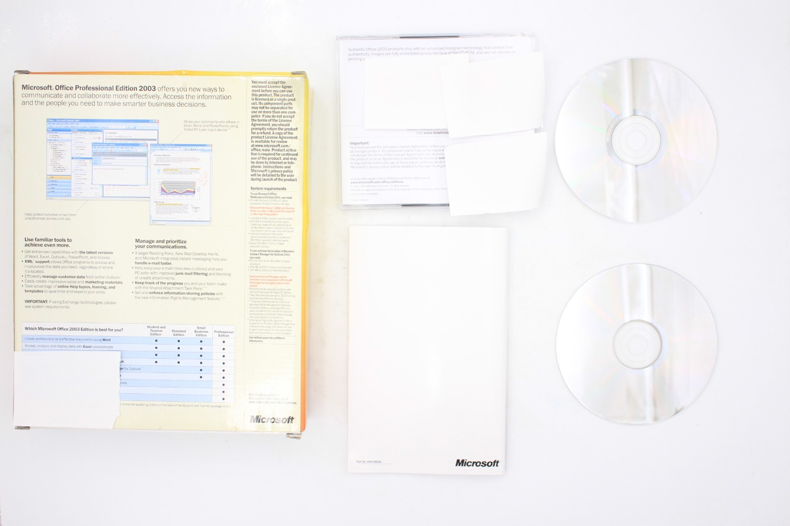 Microsoft Office Professional Edition 2003 RETAIL BOX with license FULL VERSION